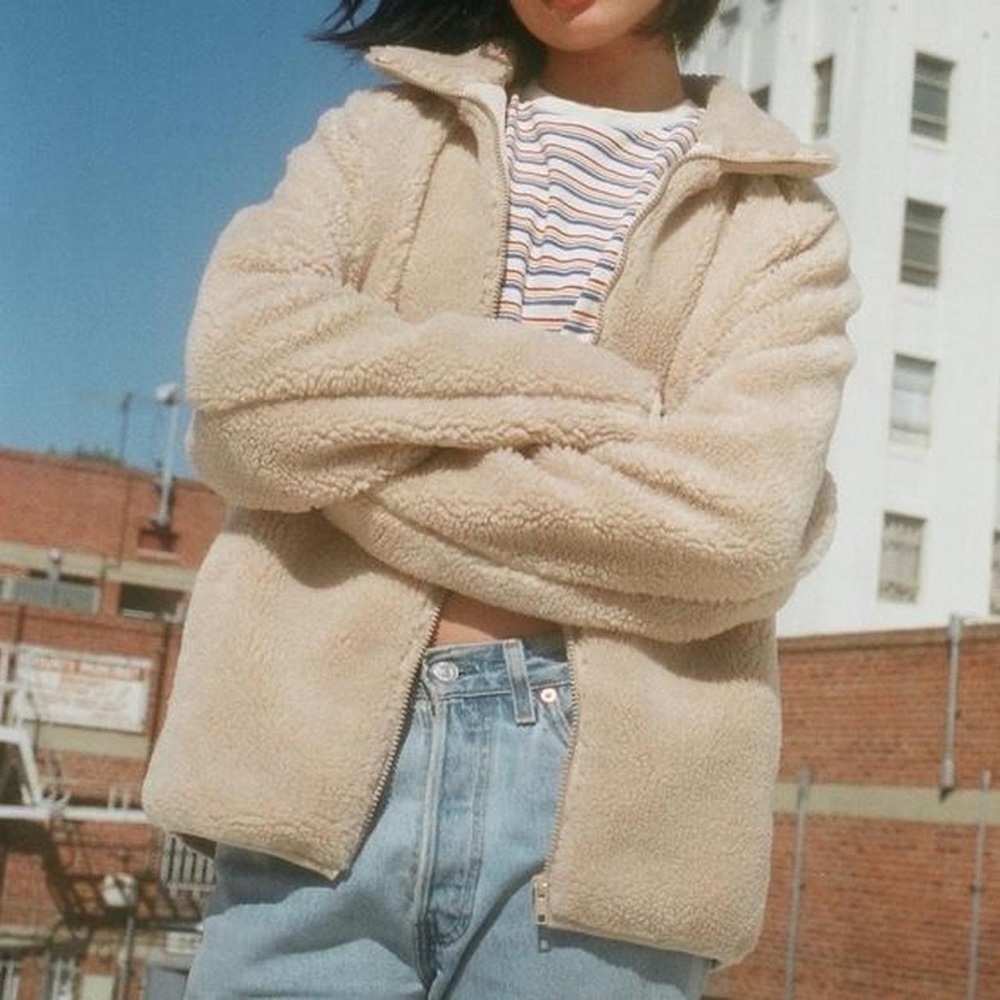 John Galt/ Brandy Melville Teddy Sherpa Jacket in tan